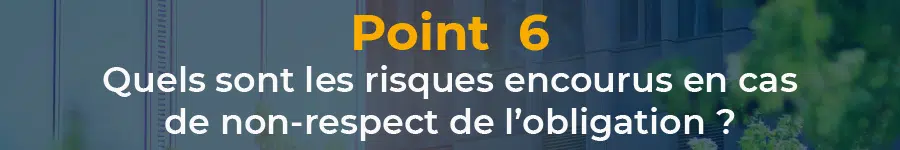 Quels sont les risques encourus en cas de non-respect de l’obligation ?